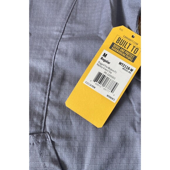 Carhartt Women’s M Gray Rugged Flex Ripstop V-Neck Scrub Top New - Picture 4 of 4